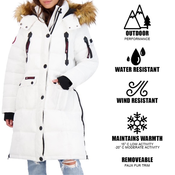Canada Weather Gear Faux Fur Insulated Long Puffer Coat In...
